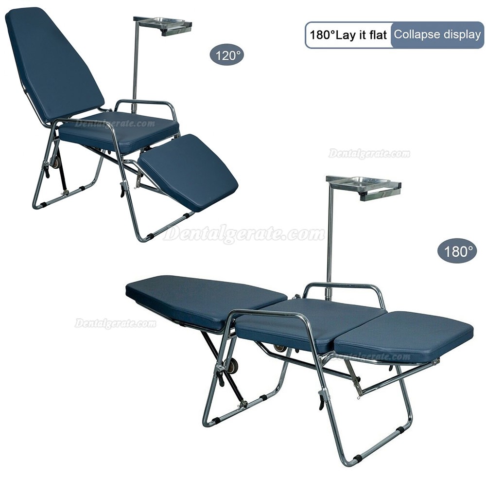 Greeloy GU-P101 Tragbare Zahnarztst&uuml;hle Edelstahlrahmen Instrumententablett mit schwarzem Rucksack